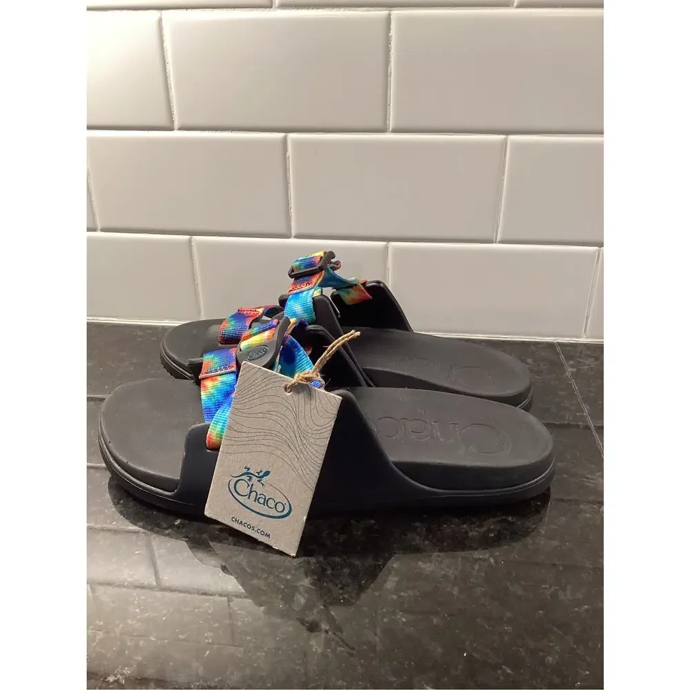 NWT Chaco Black Tie-Dye Chilos Slides Kids Unisex Size 6 outdoor boys girls
